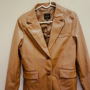 Brown/Tan Leather Blazer